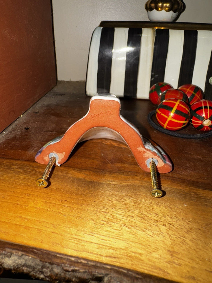 Mackenzie Childs Hand Made/Painted in Aurora POPLAR RIDGE Bunny Drawer Pull