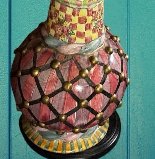 Vintage Mackenzie Childs “lulu” Lummox Train Table Lamp- Read