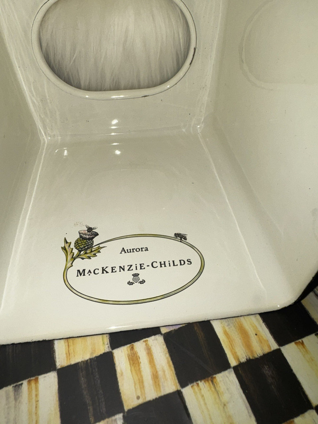 MacKenzie-Childs Aurora Farmhouse Retired  Enamel Boutique Tissue Box Cover