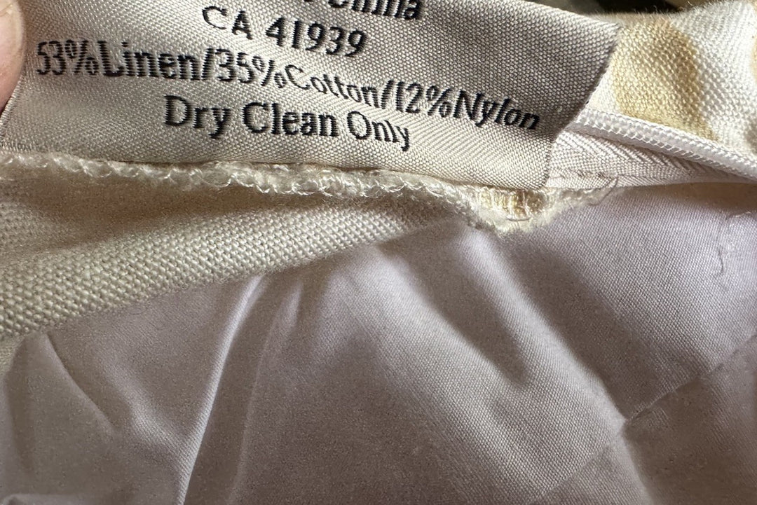 Mackenzie Childs Parchment Check & Parchment Stripe Down Pillow- Retired