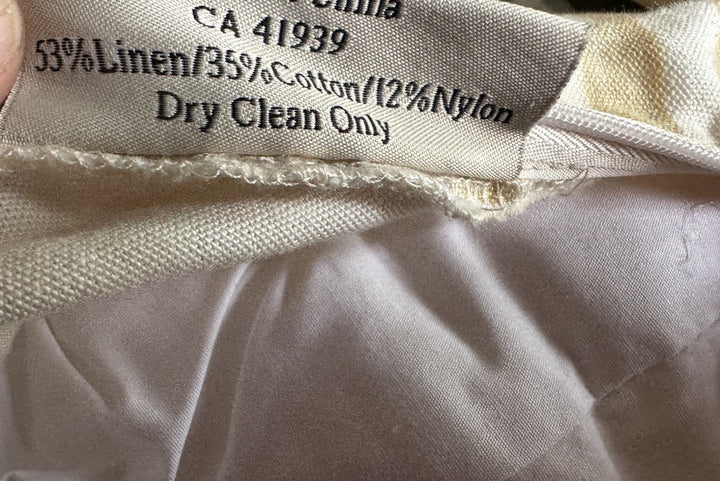 Mackenzie Childs Parchment Check & Parchment Stripe Down Pillow- Retired