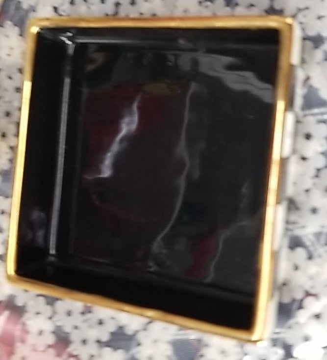 MACKENZIE CHILDS  Cocktail Napkin Holder In Courtly Check- Base