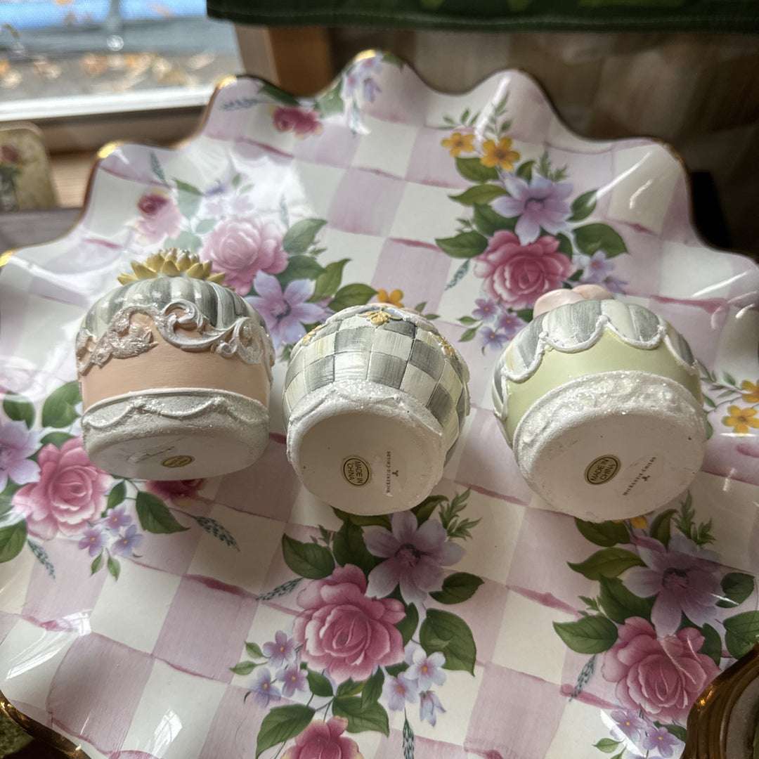 New Mackenzie Childs Cameo Collection Petit Fours, Set of 4 RETIRED