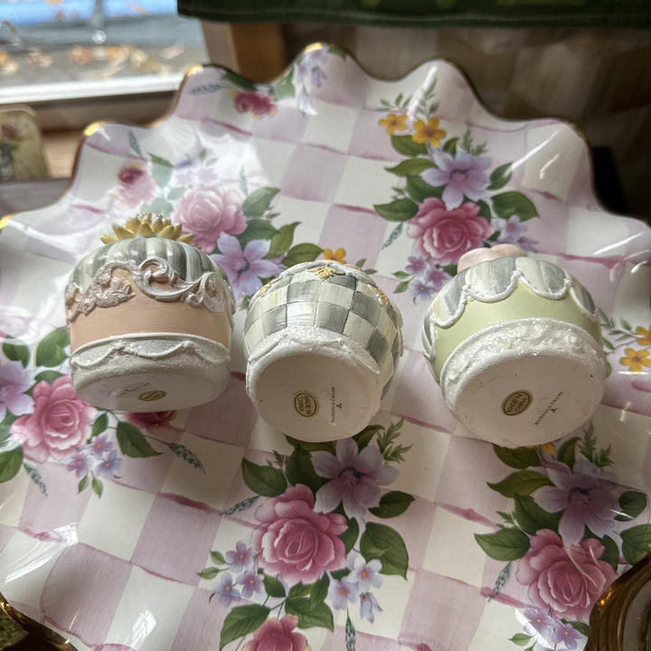 New Mackenzie Childs Cameo Collection Petit Fours, Set of 4 RETIRED