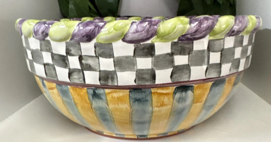 Mackenzie Childs Ceramic Piccadilly Medium Size Mixing  Bowl-9” 2005