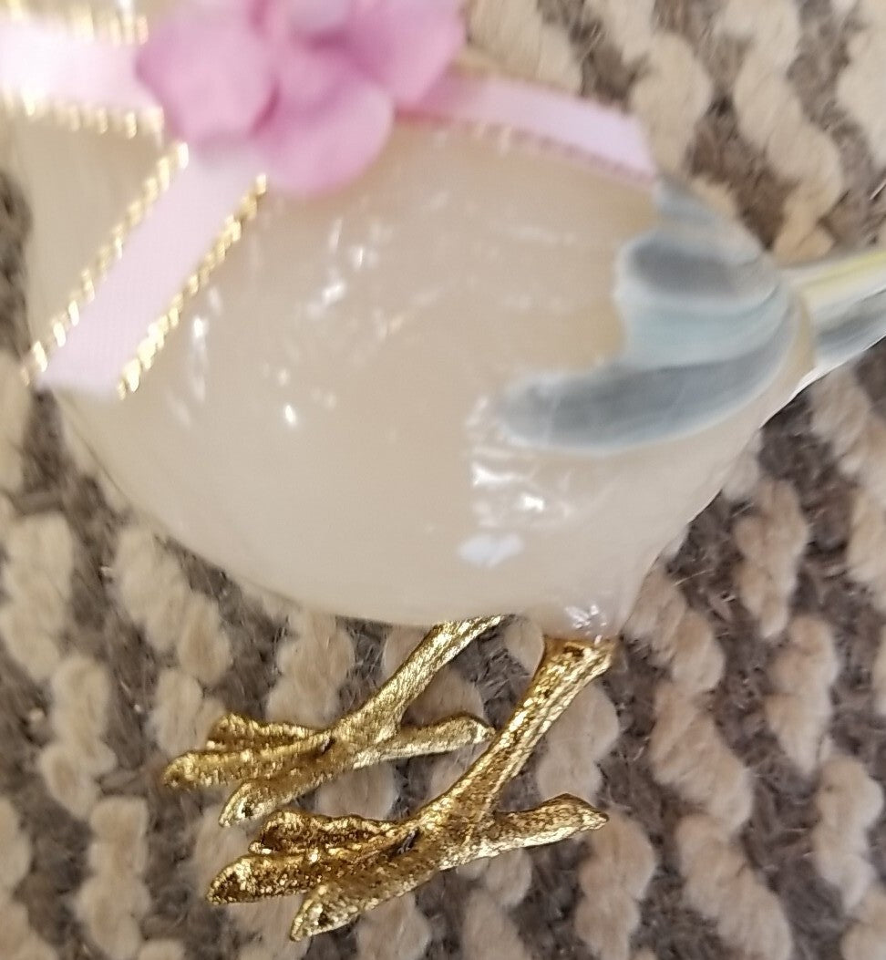 Mackenzie Childs Milk Bird Left Facing Small - Retired New