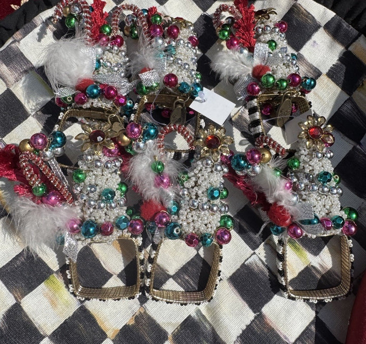 Mackenzie Childs Granny Kitsch Set Of 6 Napkin Ring New