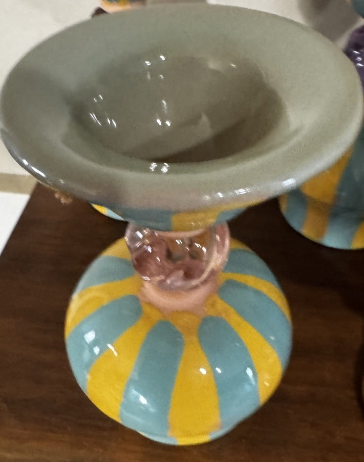 Mackenzie Childs Victoria & RICHARD Emprise Goblet Egg Cup- Ish Kabbible Retired