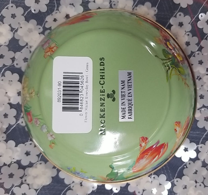 MACKENZIE CHILDS GREEN  FLOWER MARKET SMALL EVERYDAY BOWL Set of 4