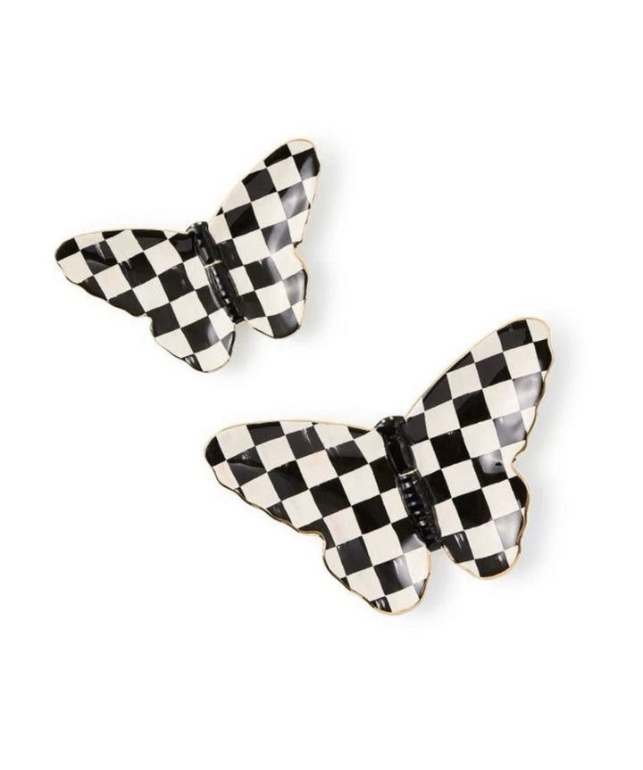Mackenzie Childs Courtly Butterfly trinket dishes set of 2 New in Gift Box