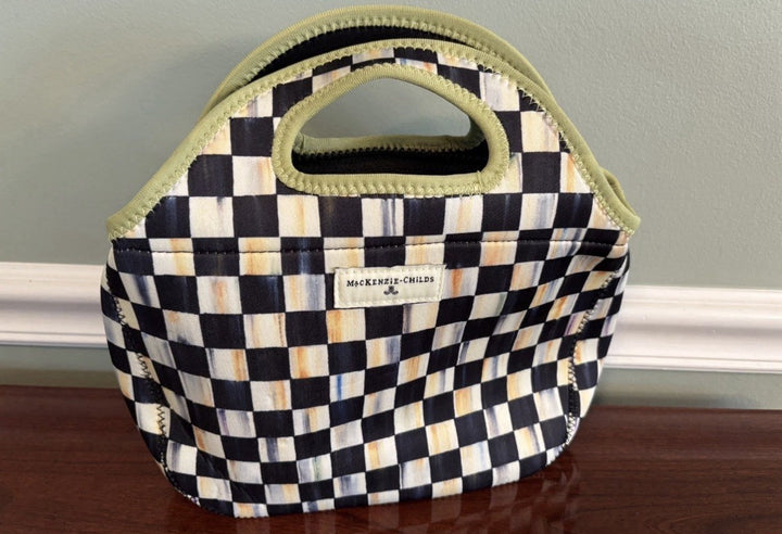 MacKenzie Childs Courtly Check Neoprene Lunch Tote Bag