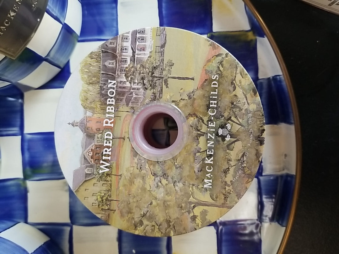 MacKenzie Childs 1 Roll Royal  Check Ribbon And Red  2”wide-10yards Roll