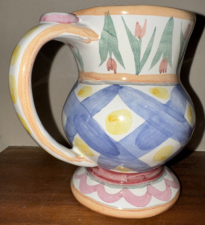 MacKenzie Childs Taylor Aalsmeer  Thumbprint Handmade In Aurora Coffee Mug 2003
