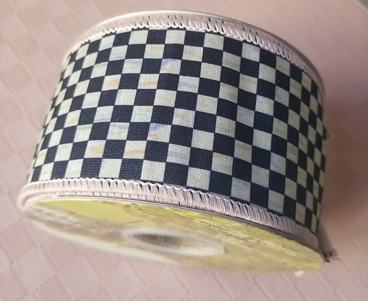 MacKenzie Childs Courtly Check Ribbon PINK Edge 2.5" Wide - New Roll