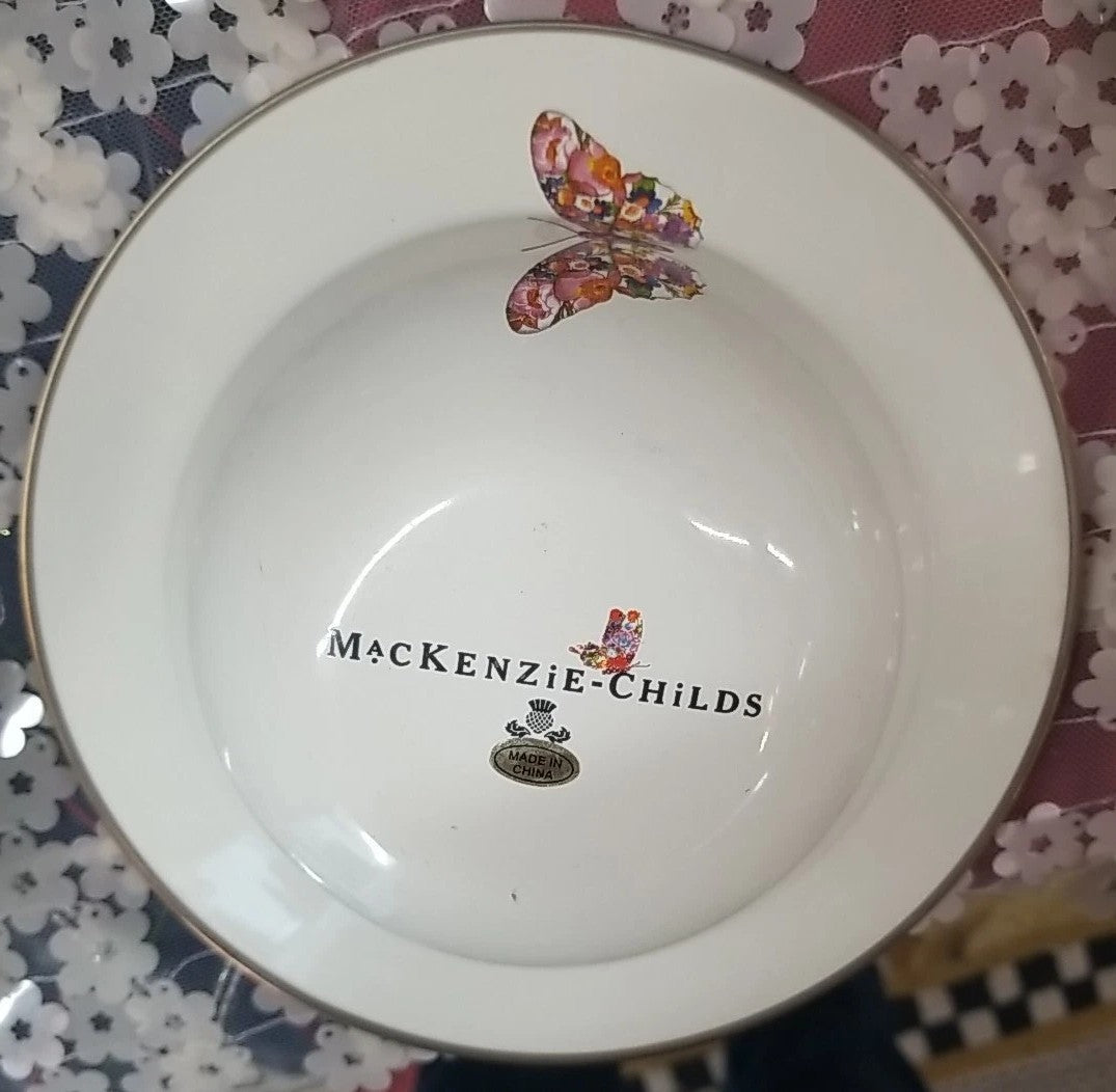 Mackenzie Childs Butterfly Everyday Bowls Set of  4 - *RARE Retired
