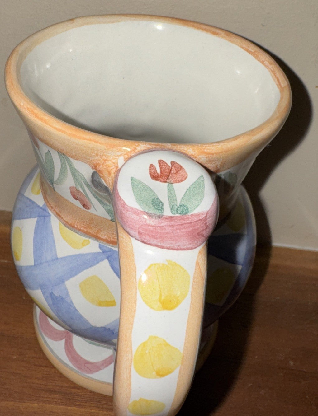 MacKenzie Childs Taylor Aalsmeer  Thumbprint Handmade In Aurora Coffee Mug 2003