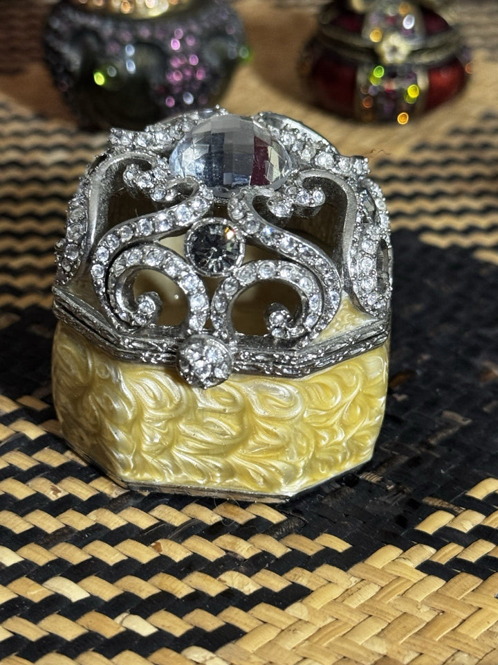 Jay Strongwater Enamel Crystal And Pearl  Trinket Box
