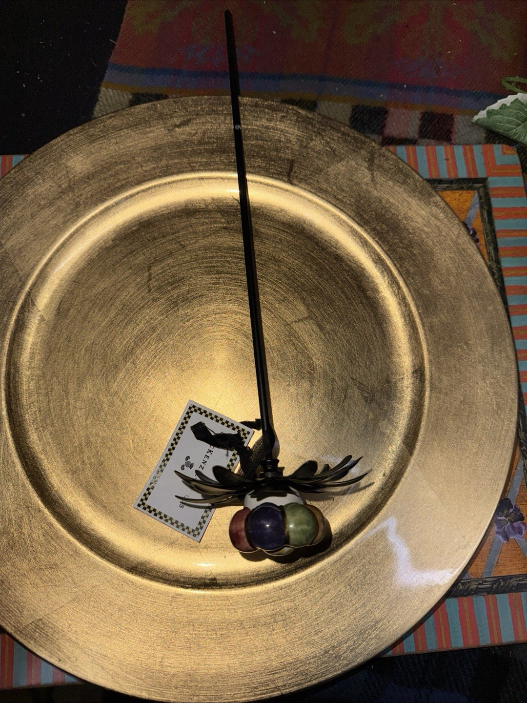 MacKenzie Childs 1.5 ” Rosie Posie Flower Knob-on A Metal Flower Stake