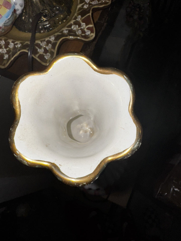 MacKenzie Childs Lamp Finial Palm And Devin Hand Painted With Bow