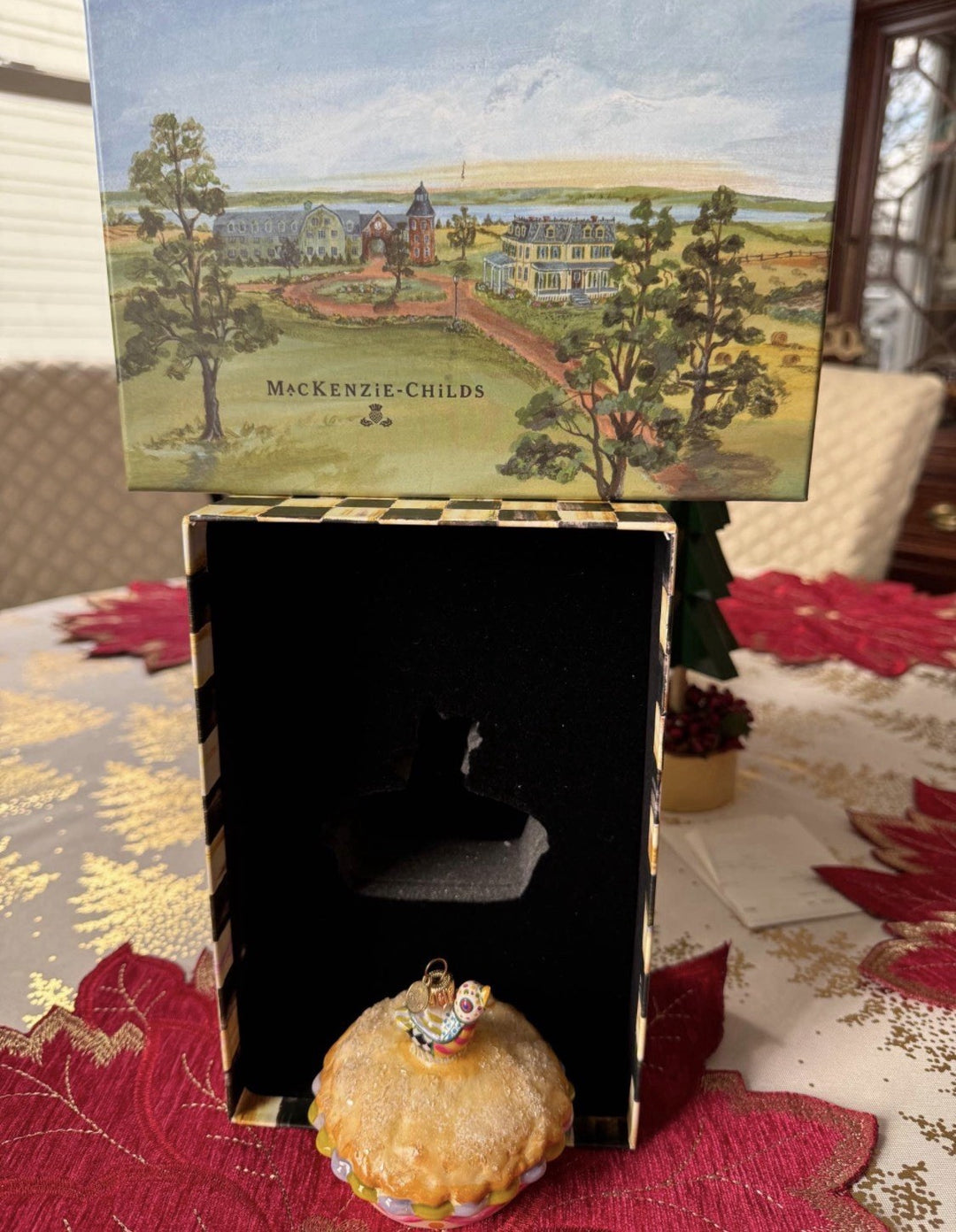Mackenzie Childs Piccadilly Pie Bird Glass Ornament NIb RETIRED 2011
