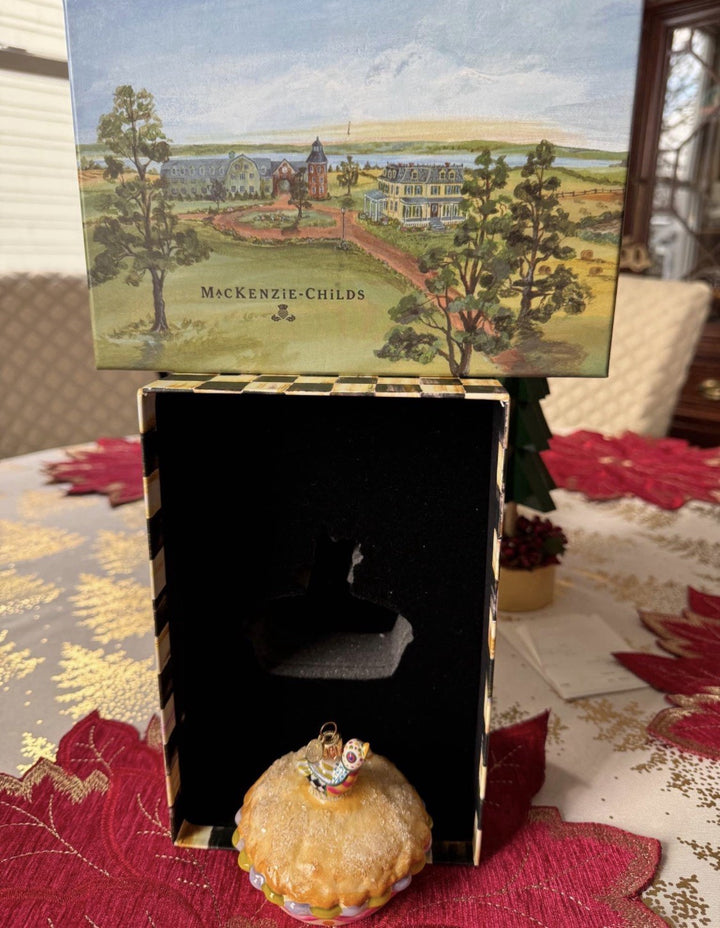 Mackenzie Childs Piccadilly Pie Bird Glass Ornament NIb RETIRED 2011