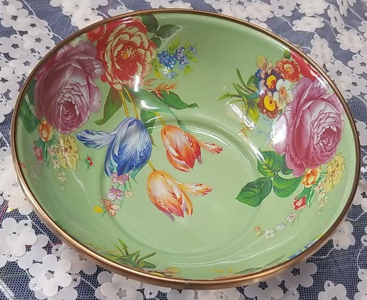 MACKENZIE CHILDS GREEN  FLOWER MARKET SMALL EVERYDAY BOWL Set of 4