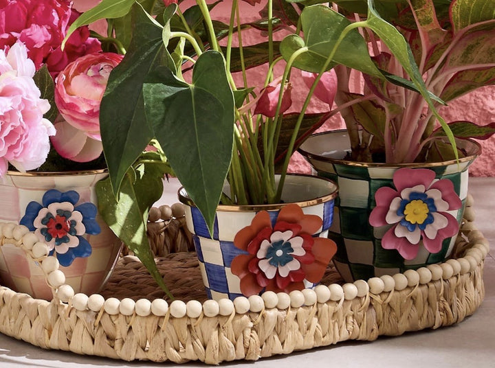 MacKenzie Childs DOLCE VITA FLOWER MAGNETS, SET OF 3 New In Bag