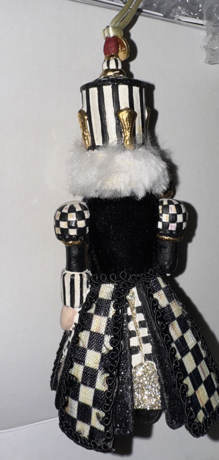 MacKenzie Childs Courtly Check Nutcracker King Ornament- Excellent
