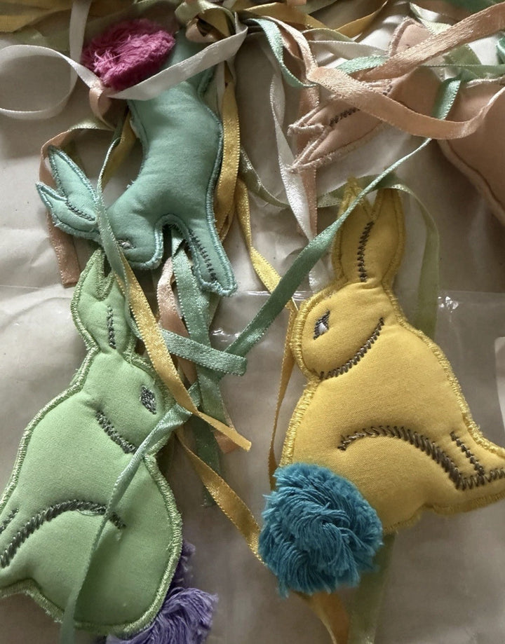 Retired Mackenzie Childs Crib Mobile With Rabbit Or  Bunny  Cloth Nip