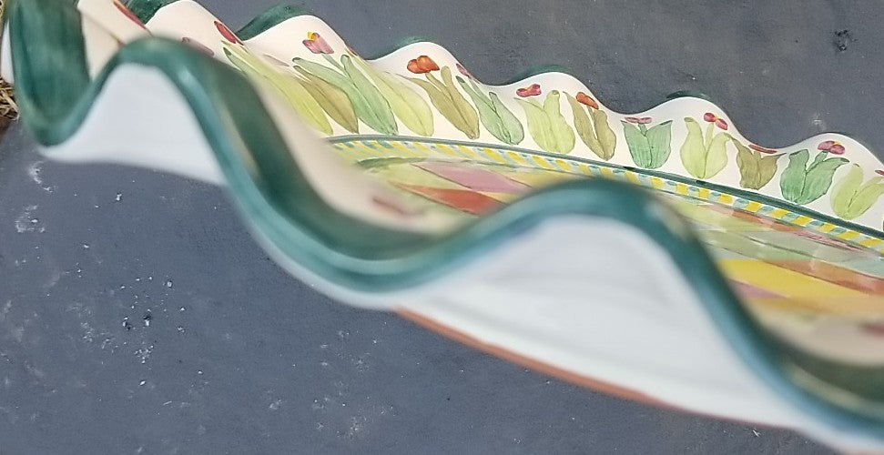 MacKenzie Childs Taylor Poplar Ridge Dinner Plate Fluted 11" New