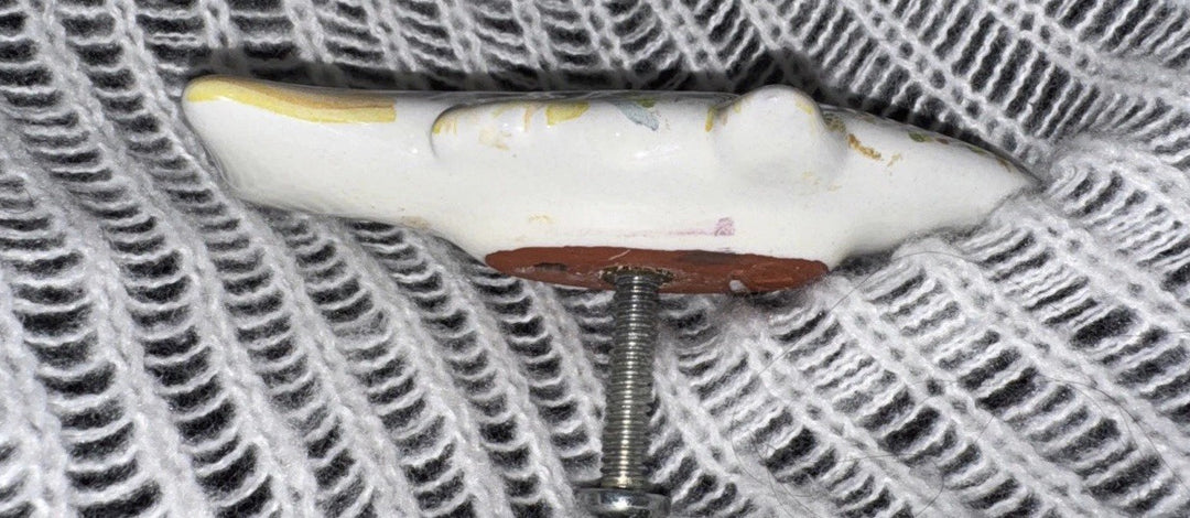 Mackenzie Childs  Yellow/ Orange / Pink/ Green Right Facing Fish Knob Pull A