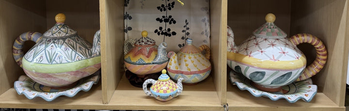 MacKenzie Childs 4 Cup Small Taylor Ceramic  Keukenhof Teapot Retired