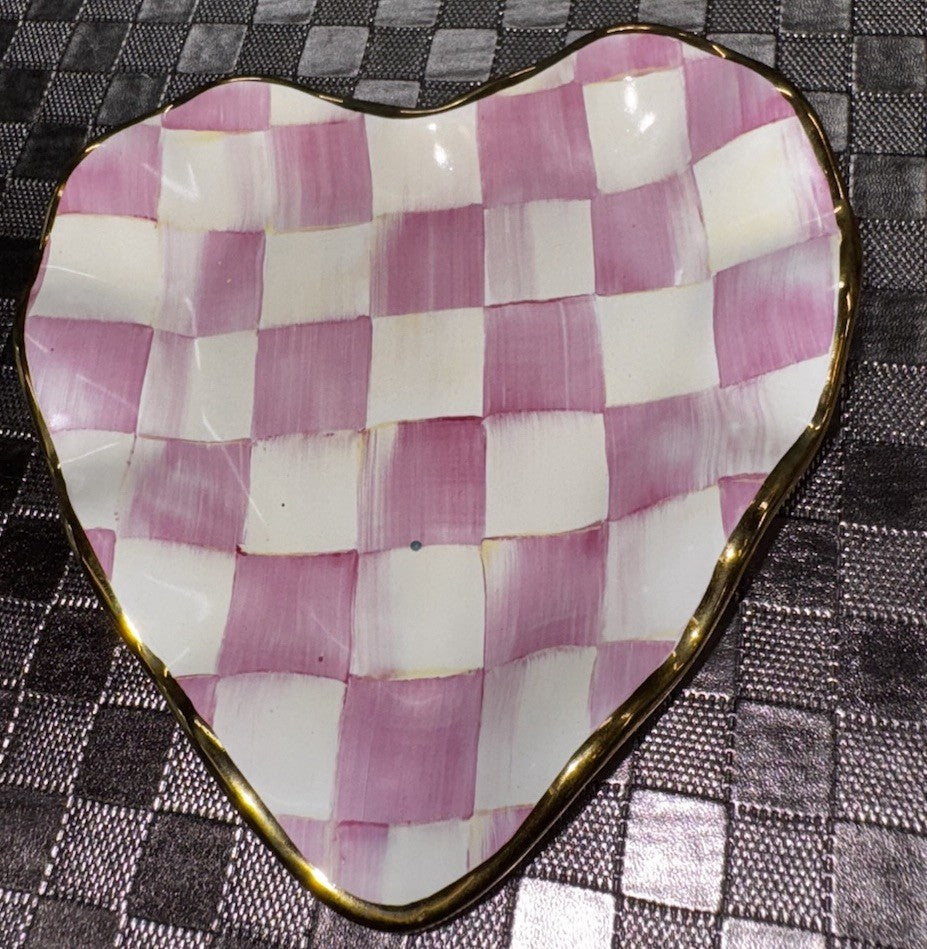 Brand New MACKENZIE CHILDS Hope Heart Limited Edition Breast Cancer Plate.