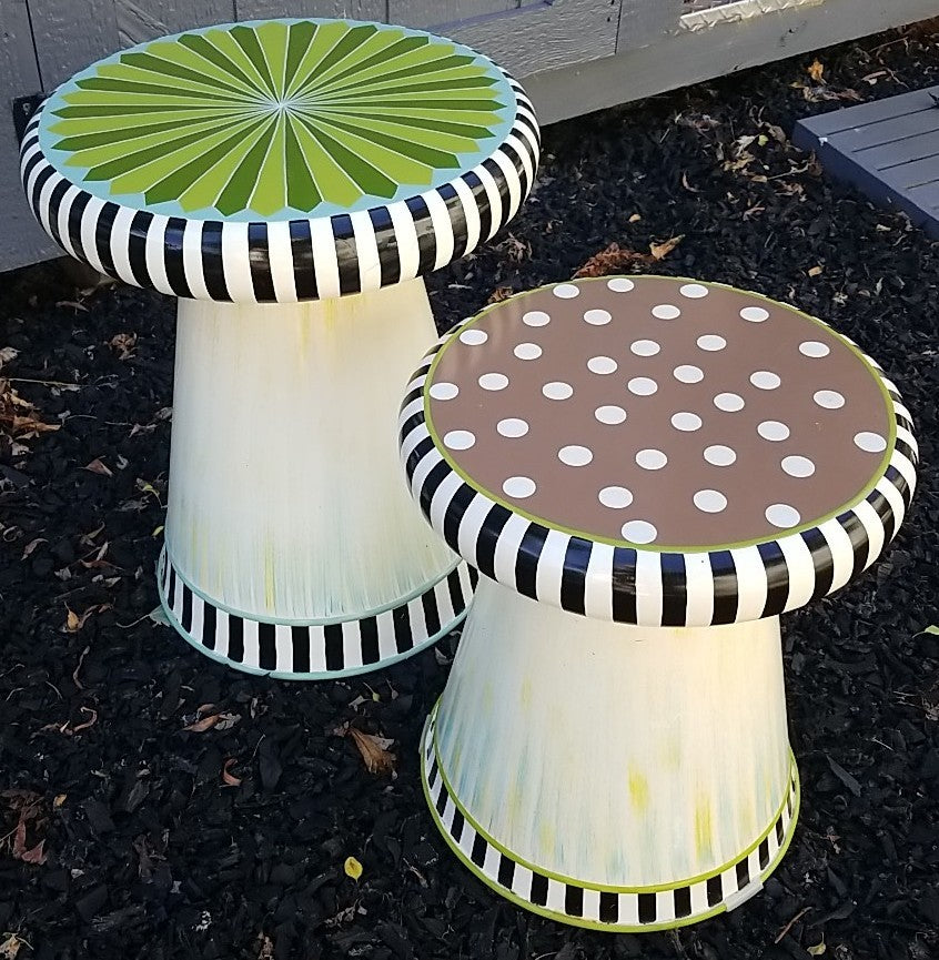 MacKENZIE CHILDS RETIRED Outdoor Metal  Toad Stool- Small