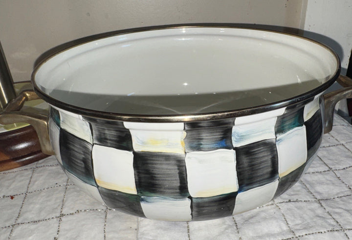 Mackenzie Childs Vintage Casserole 10-inch with Lid Courtly Check