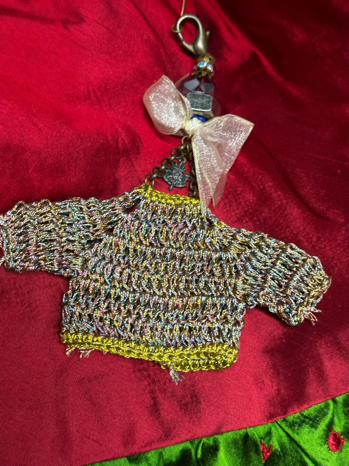 MacKenzie Childs Victoria And Richard Emprise Collection Gold Sweater Ornament