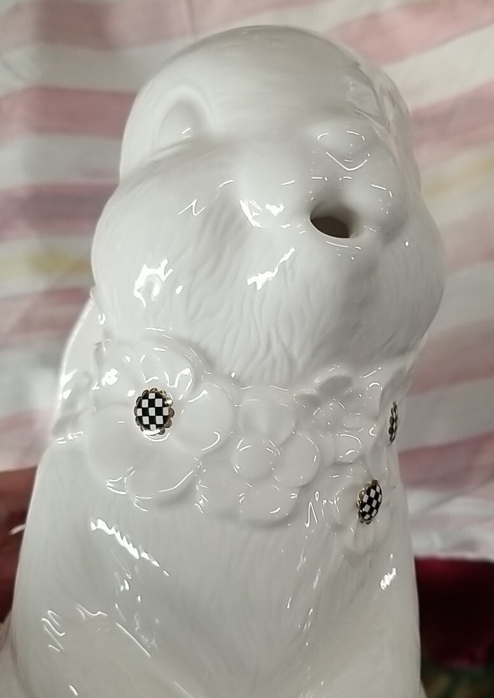 Mackenzie Childs  White Rabbit Ceramic Pitcher Courtly Check - Sold Out