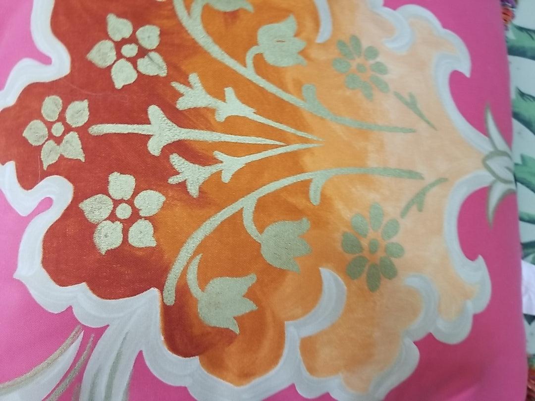 Mackenzie Childs Pink Pillow- 19”x19” Retired