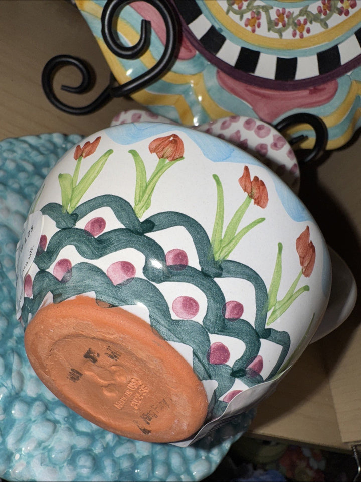 Mackenzie Childs Taylor Kings Ferry 2024 Ceramic 4” Tall Creamer Bright Colors