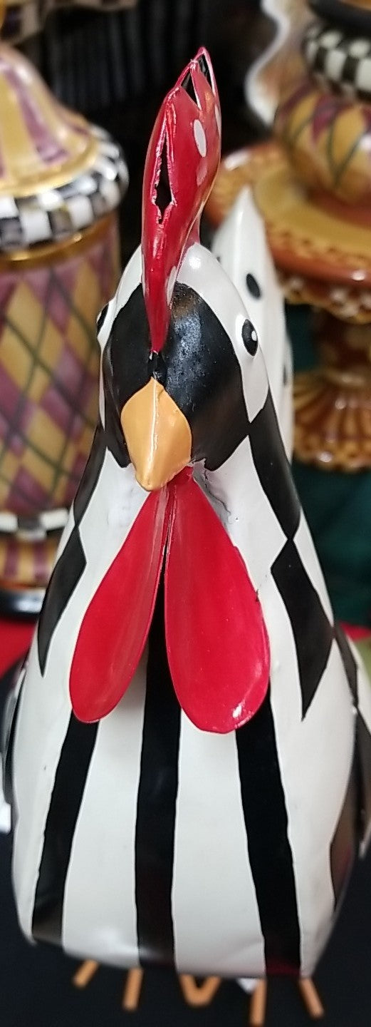 New Mackenzie Childs Checkerdot Rooster - Large 18.75” Tall