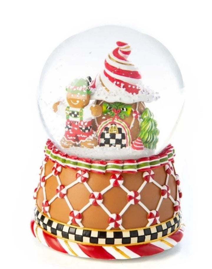 Mackenzie  Childs  CANDY COTTAGE GINGERBREAD SNOW GLOBE New In Box