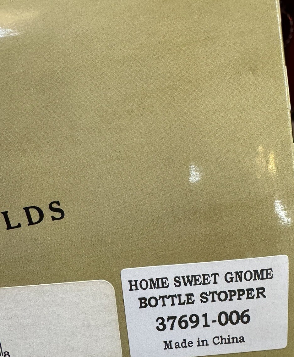 Mackenzie Childs Retired Home Sweet Gnome  STOPPER---NEW IN BOX