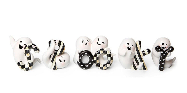 MACKENZIE CHILDS “spooky” Resin Ghost  Decor Set, New