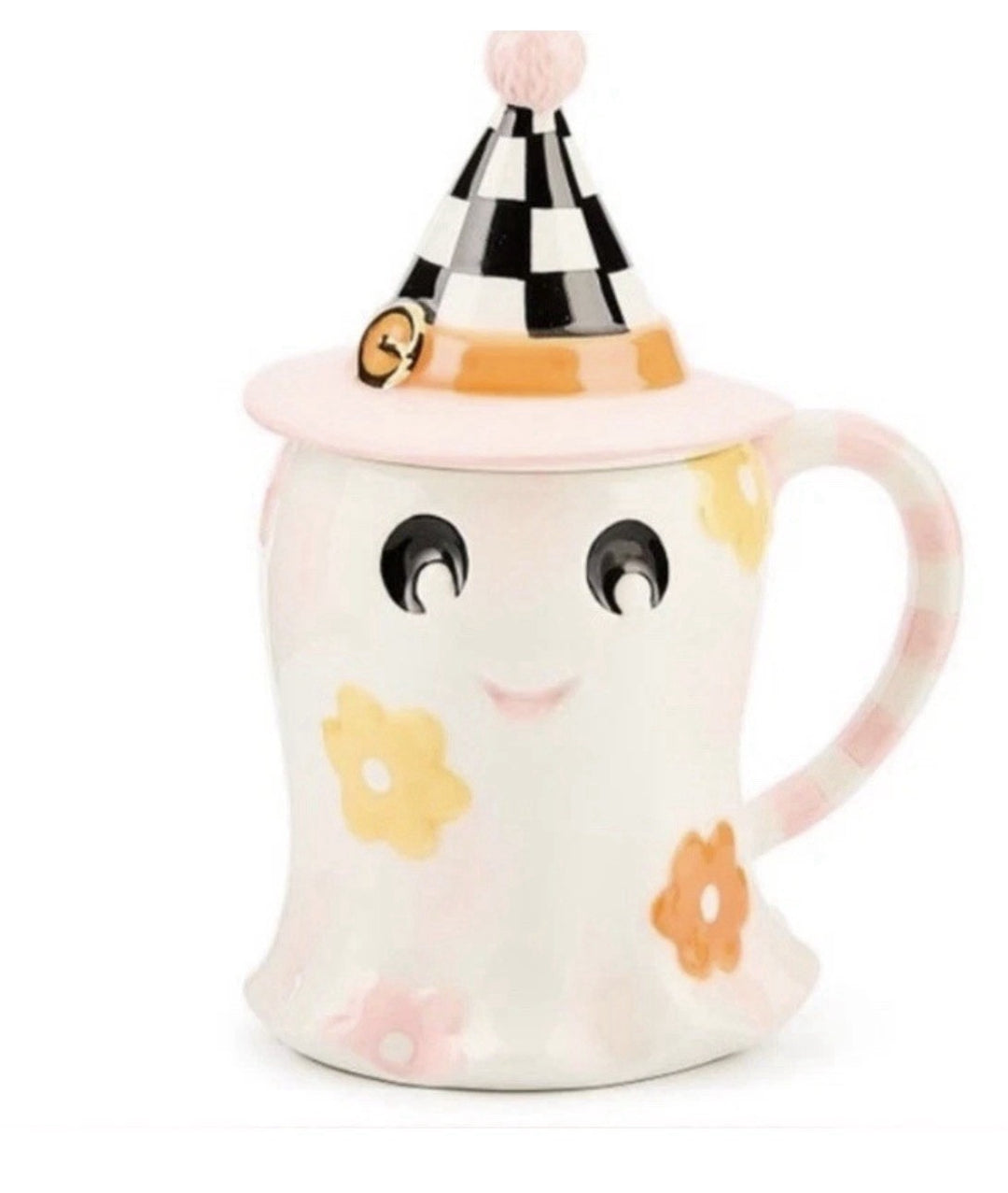 MacKenzie Childs Hocus Pocus Ceramic Lidded Mug NIB