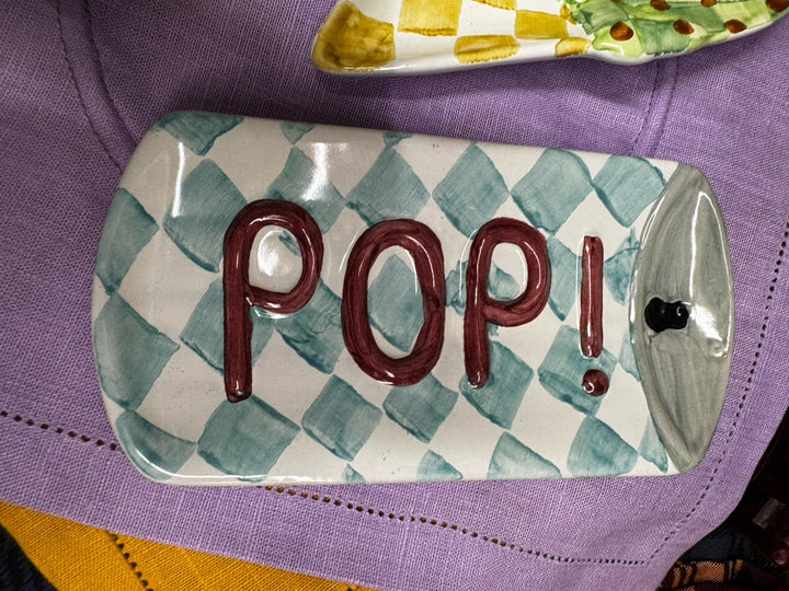 MACKENZIE CHILDS 8.5” Soda Pop Can  Plate Made In Aurora - Limited Not Released