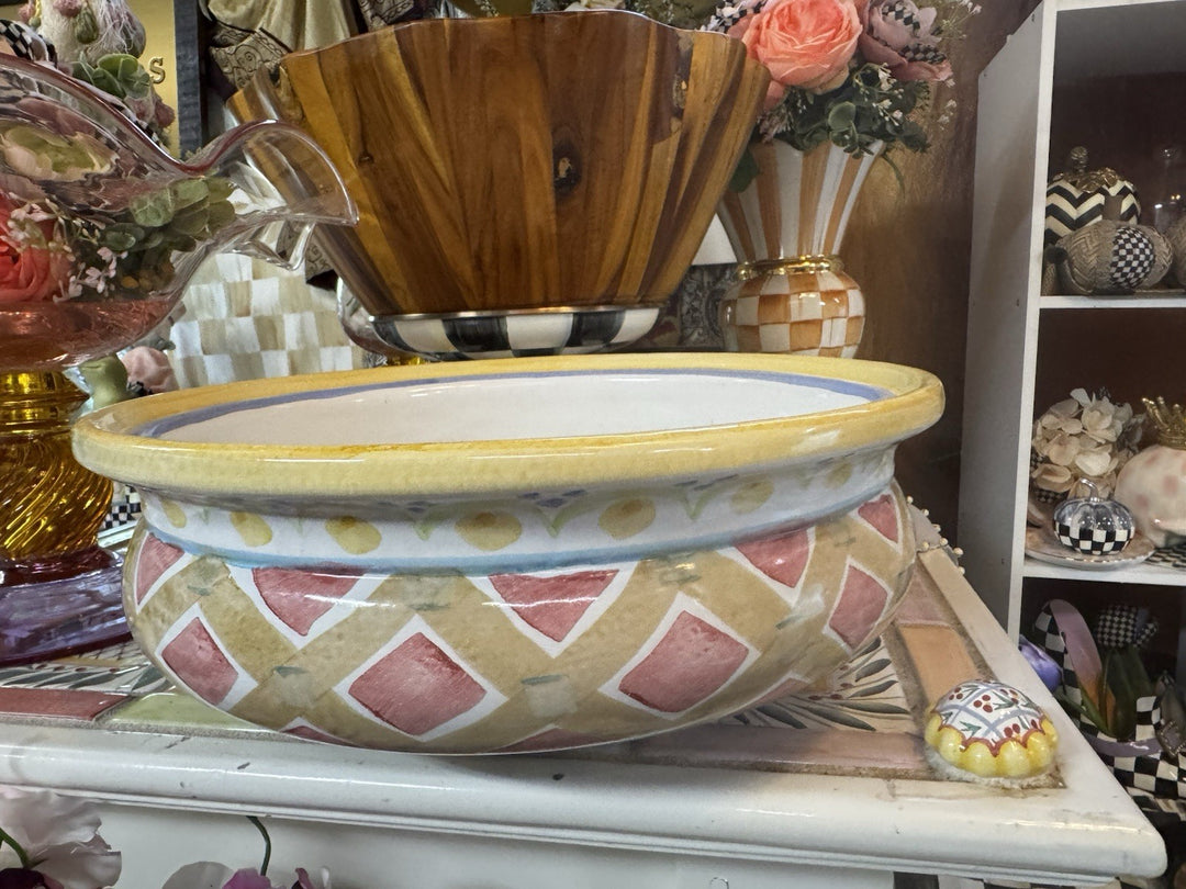MacKenzie Childs Odd Fellows 12" Casserole Dish * No Lid* Ceramic-component