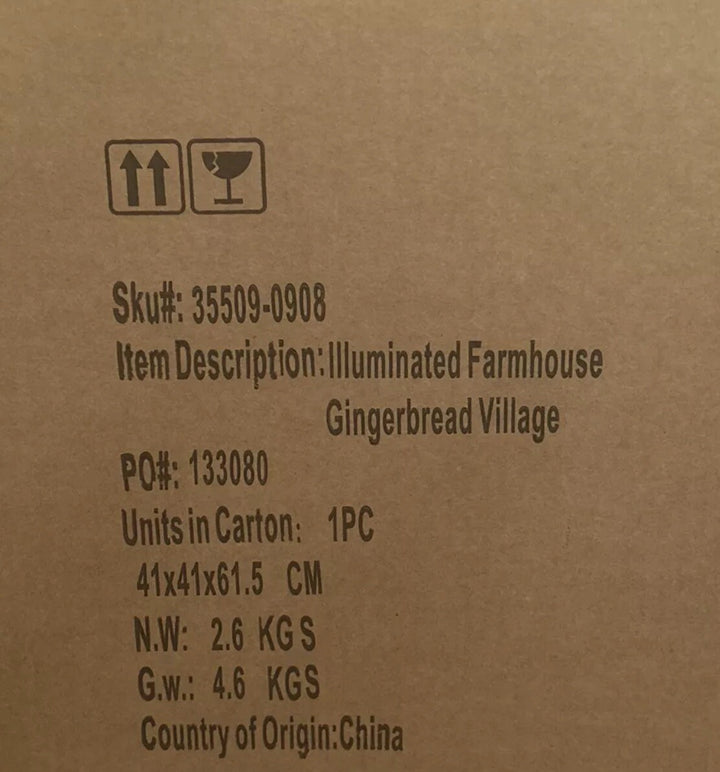 Mackenzie Childs Illuminated Farmhouse Gingerbread Village New In The Box