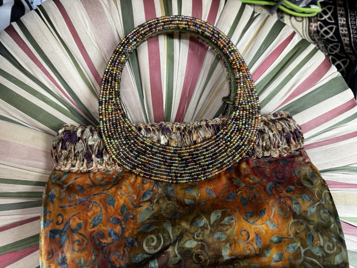 Mary Frances  Silk Copper Beaded Vintage Handbag