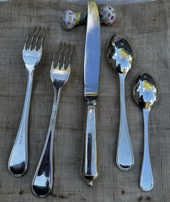 Mackenzie Childs Vintage  Silver-plate  Silverware Place Setting  Set Of 5