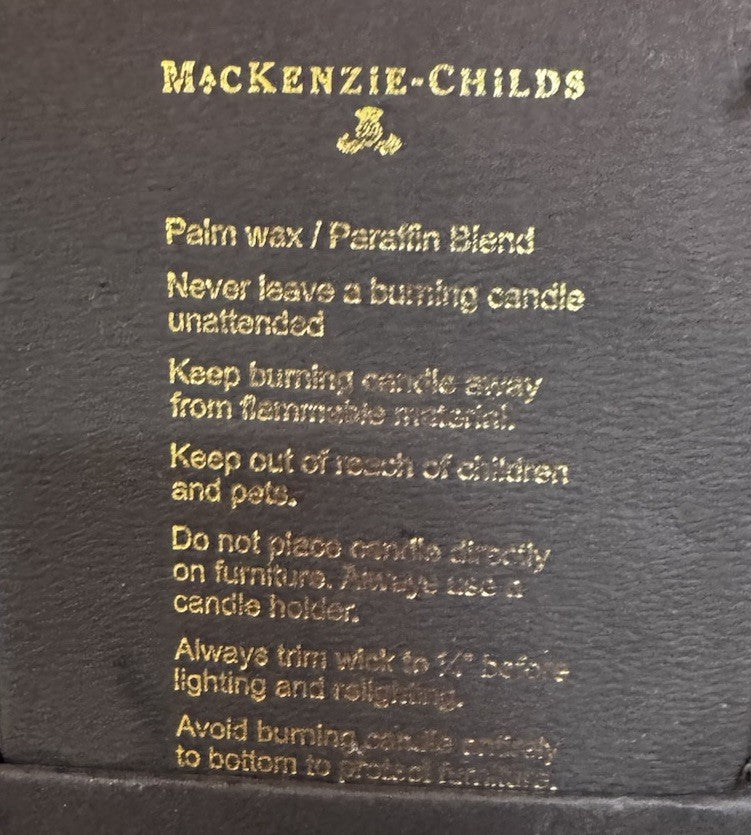 MacKENZIE CHILDS Gold Frog Pillar 4" PILLAR CANDLE  WAX Retired